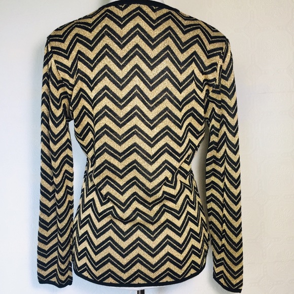Vintage Black & gold cardigan sweater women’s S - Picture 3 of 13